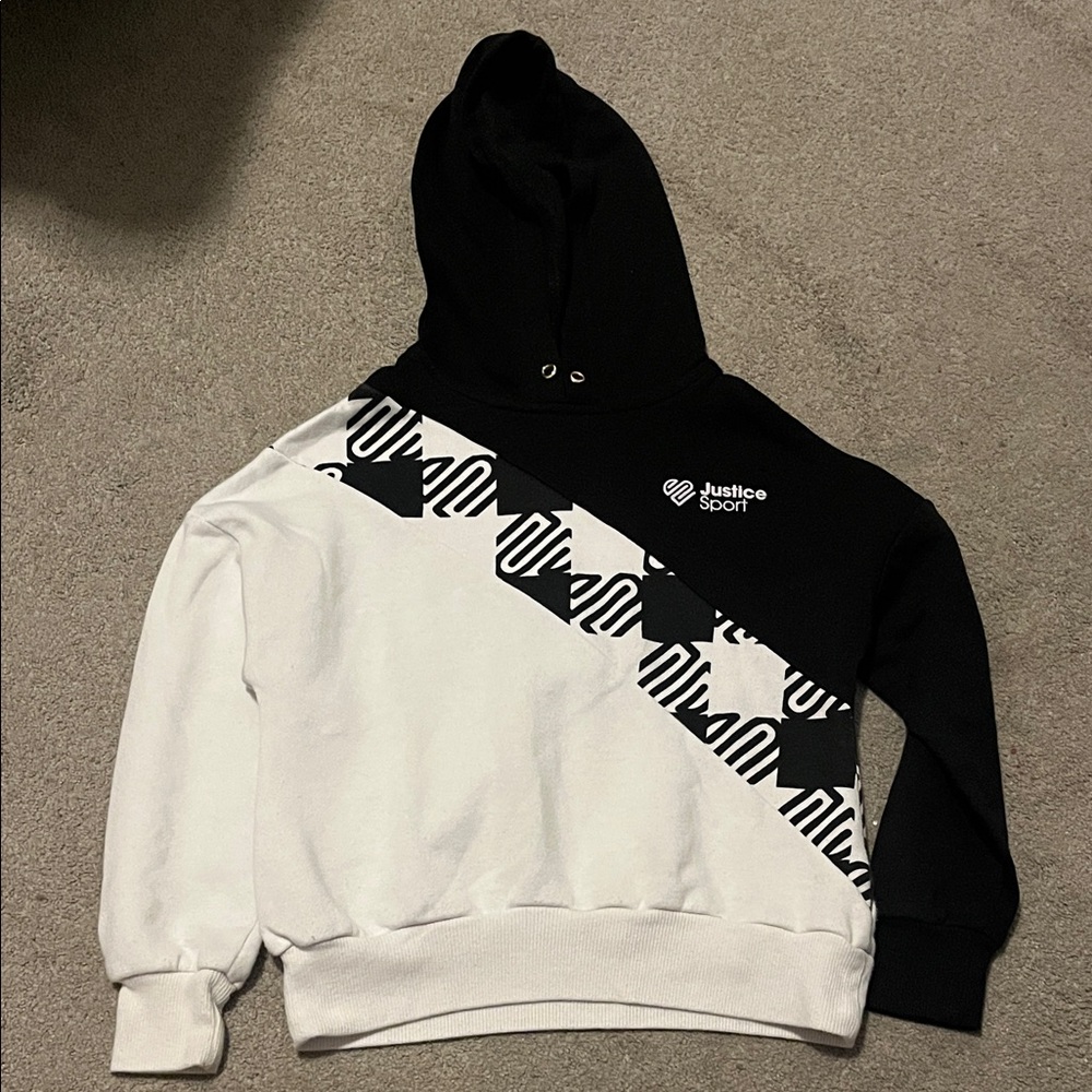 Justice Sport Black and White Men's Hoodie